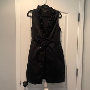 Button Down black dress with belt sleeveless